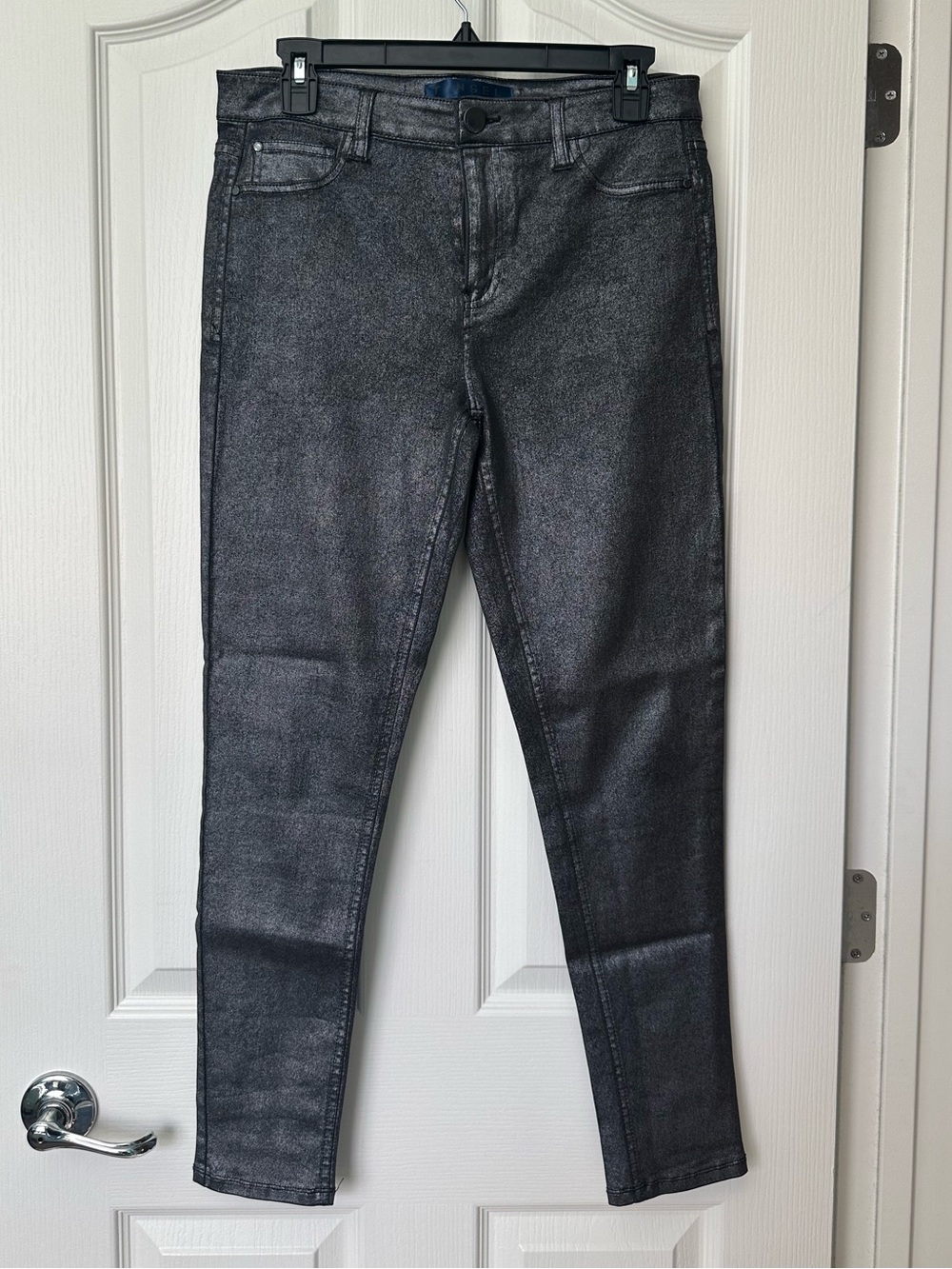 Women’s Shimmery Black / Silver Skinny Jeans
